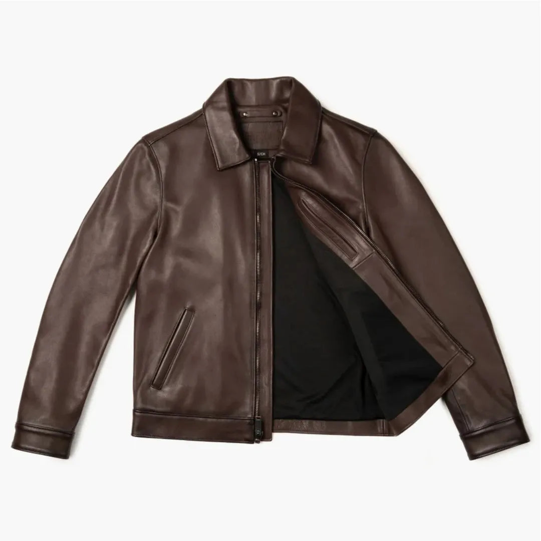 Men's Premium Classic Leather Jacket — 68% OFF Today + Free Shipping