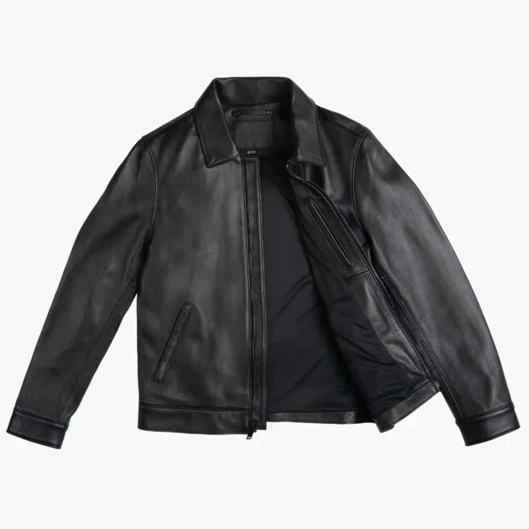 Men's Premium Classic Leather Jacket — 68% OFF Today + Free Shipping