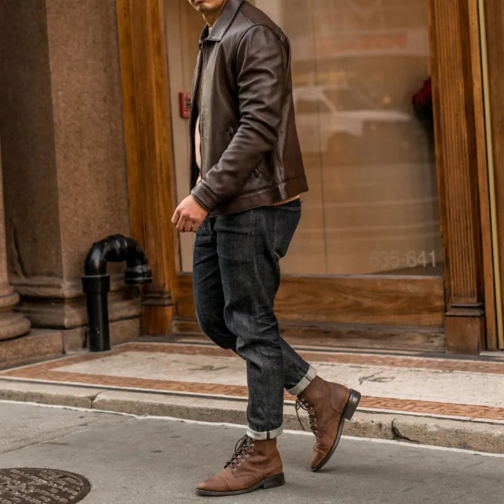 Men's Premium Classic Leather Jacket — 68% OFF Today + Free Shipping